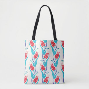 Tulips background. Traditional turkish motif. seam Tote Bag