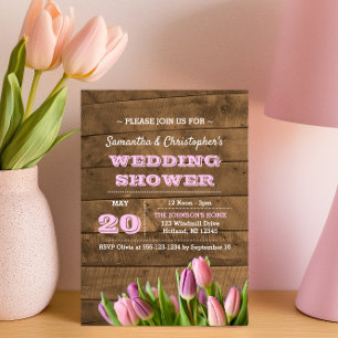 Tulips & Barnwood Bridal Shower Invitation