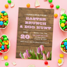 Tulips & Barnwood Easter Invitation