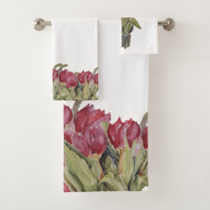 Tulips bath towel set