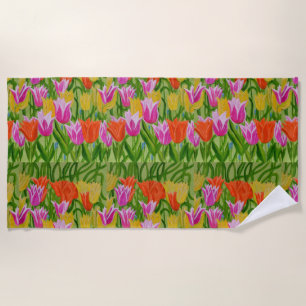 Tulips beach towel