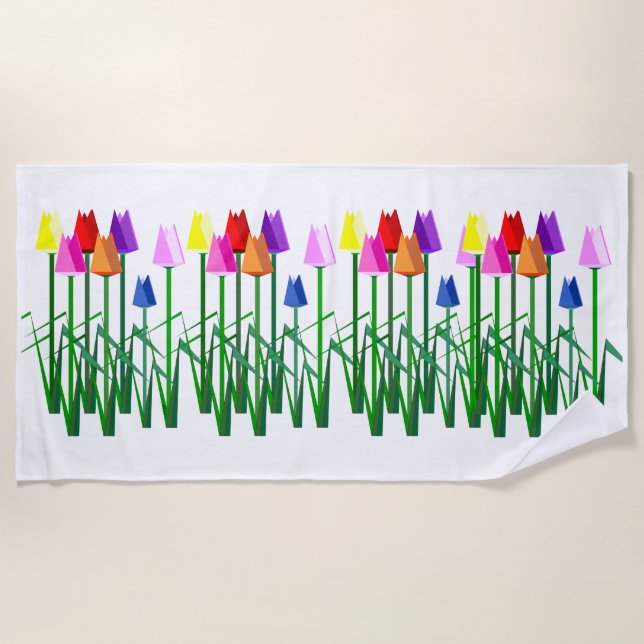 Tulips Beach Towel (Front)