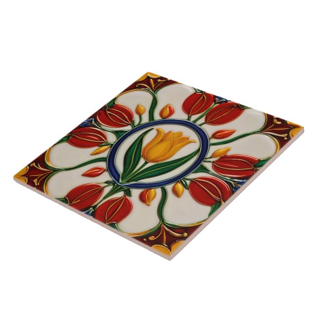 Tulips Beautiful Modern Collection Ceramic Tile (Side)