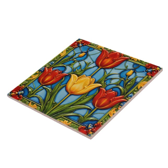 Tulips Beautiful Popular Collection Ceramic Tile (Side)