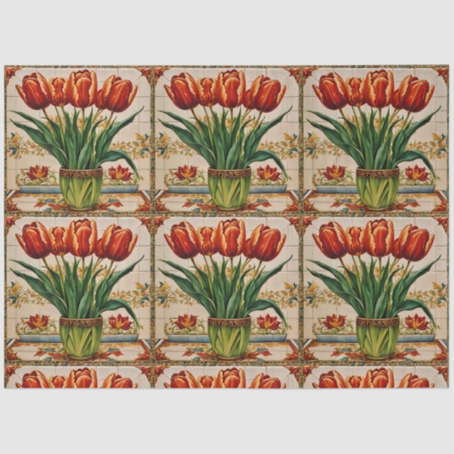 Tulips Beautiful Trendy Collection Tissue Paper (Front)