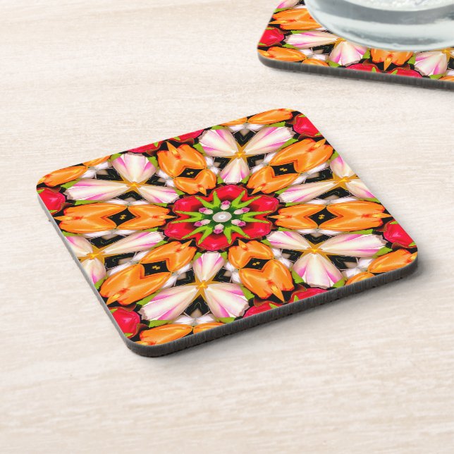 Tulips Bouquet Pattern Coaster (Left Side)