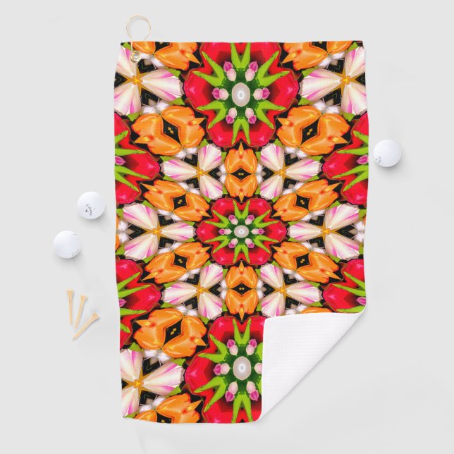 Tulips Bouquet Pattern Golf Towel (InSitu)
