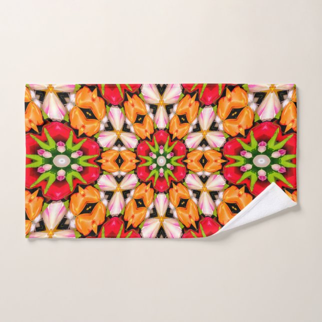 Tulips Bouquet Pattern Hand Towel (Hand Towel)