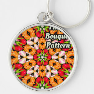 Tulips Bouquet Pattern Key Ring