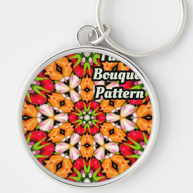 Tulips Bouquet Pattern Key Ring (Front)