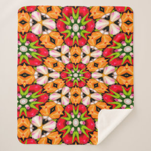 Tulips Bouquet Pattern Sherpa Blanket