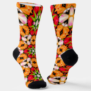 Tulips Bouquet Pattern Socks