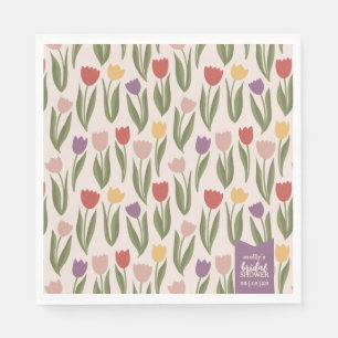 Tulips Bridal Shower Personalised  Napkin