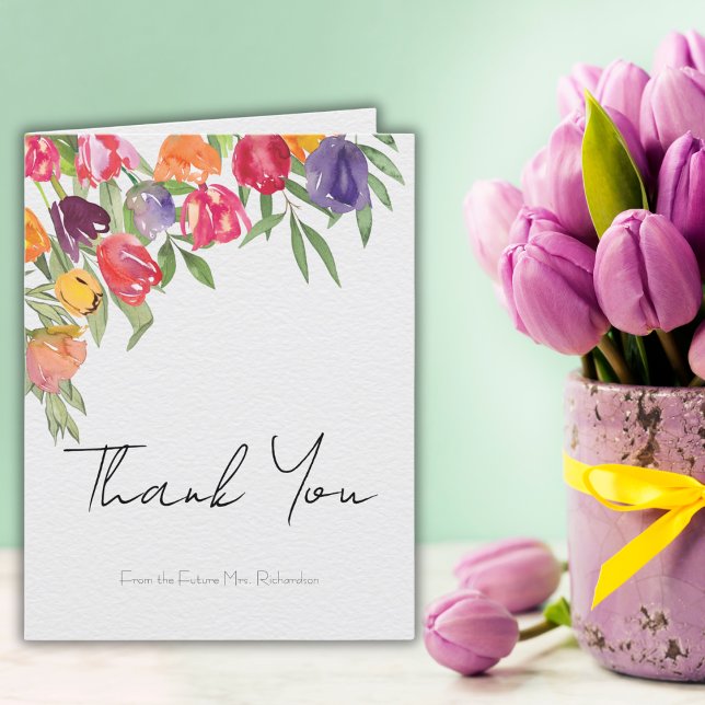 Tulips  Bridal Shower Thank You Card (Creator Uploaded)