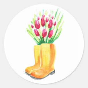 Tulips bright customised sticker Floral colourful
