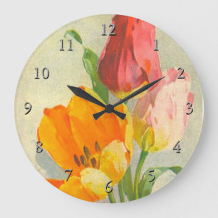 Tulips by Catherine Klein Large Clock