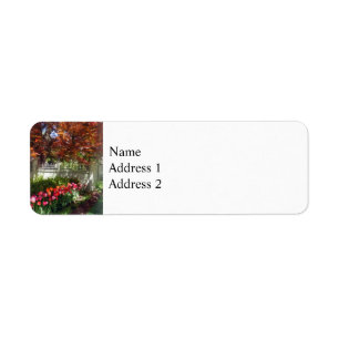 Tulips by Dappled Fence Return Address Label