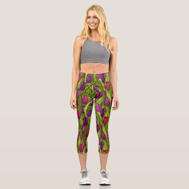 Tulips Capri Leggings (Front)