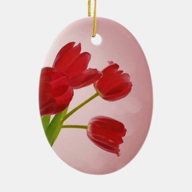 Tulips Ceramic Ornament (Back)