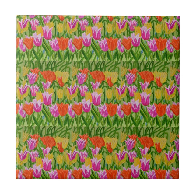 Tulips ceramic tile  (Front)