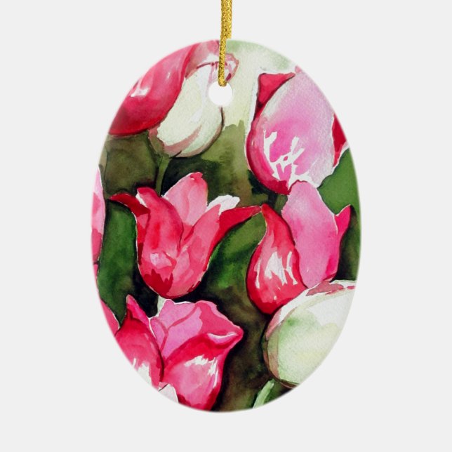 tulips ceramic tree decoration (Front)