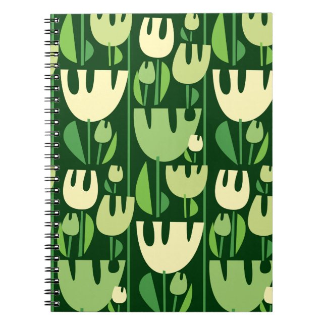 Tulips colour seamless pattern notebook (Front)