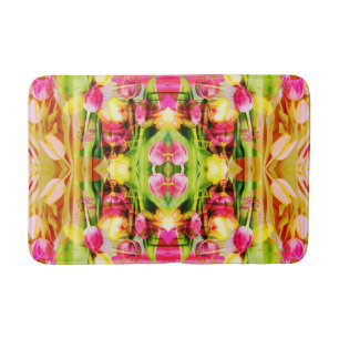 TULIPS - Coloured Tulips of Fractal Art - Bath Mat