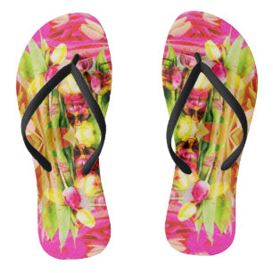 TULIPS - Coloured Tulips of Fractal Art - Thongs