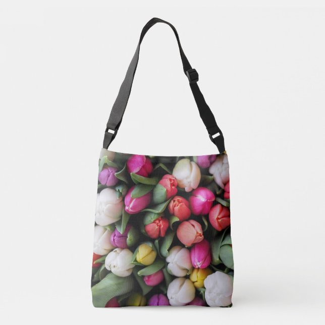 Tulips Colourful Flowers Easter Spring Crossbody Bag (Back)