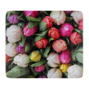 Tulips Colourful Flowers Easter Spring Cutting Board
