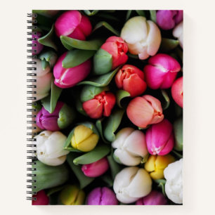 Tulips Colourful Flowers Easter Spring Notebook