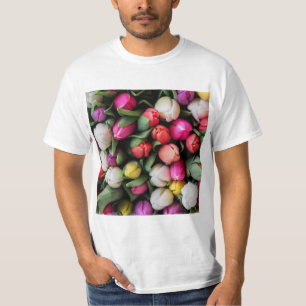 Tulips Colourful Flowers Easter Spring T-Shirt