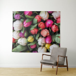 Tulips Colourful Flowers Easter Spring Tapestry