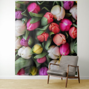 Tulips Colourful Flowers Easter Spring Tapestry