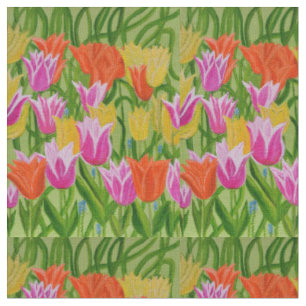 Tulips cotton fabric