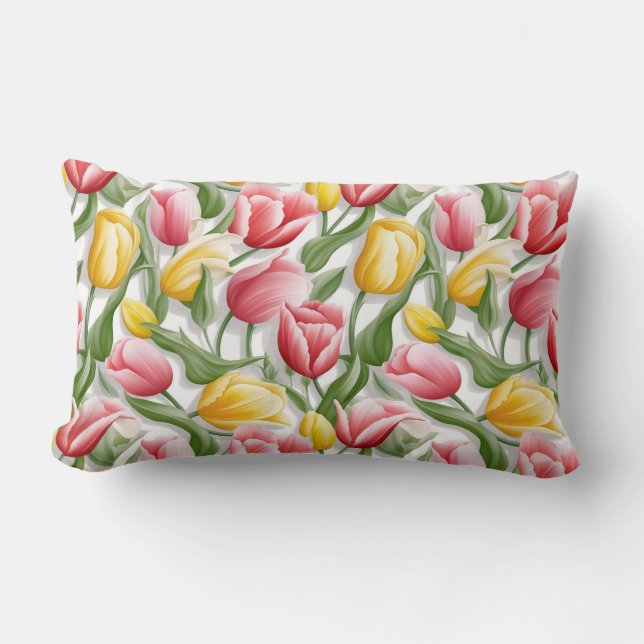 Tulips Cotton Throw Pillow (Front)