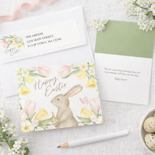 Tulips & Daffodils Happy Easter Return Address Label
