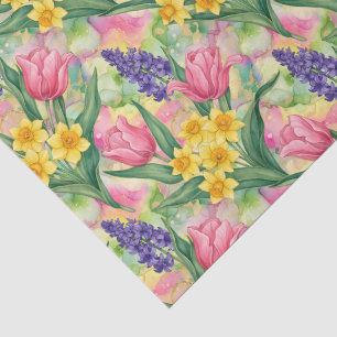 Tulips, Daffodils, Hyacinths in Alcohol Ink Style Tissue Paper