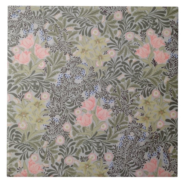 Tulips, Daisies and Honeysuckle Ceramic Tile (Front)