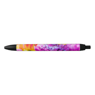 Tulips Enchanting Dark Pink Black Ink Pen