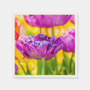 Tulips Enchanting Dark Pink Napkin