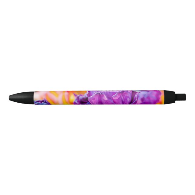 Tulips Enchanting Purple Black Ink Pen (Front)