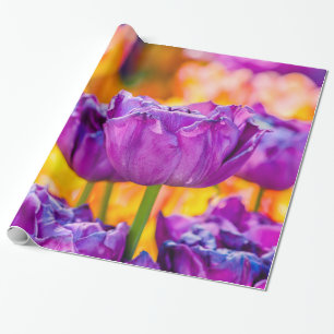 Tulips Enchanting Purple Wrapping Paper