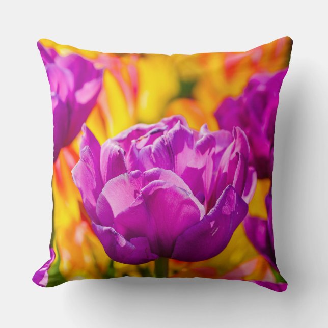 Tulips Enchanting Violet Cushion (Front)