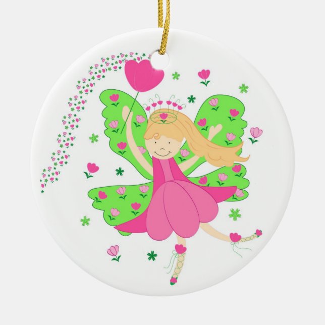 Tulips fairy ceramic ornament (Front)