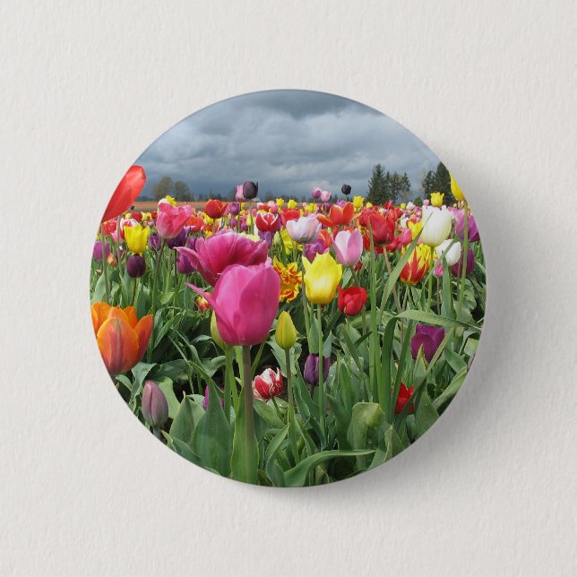 Tulips Field 6 Cm Round Badge (Front)
