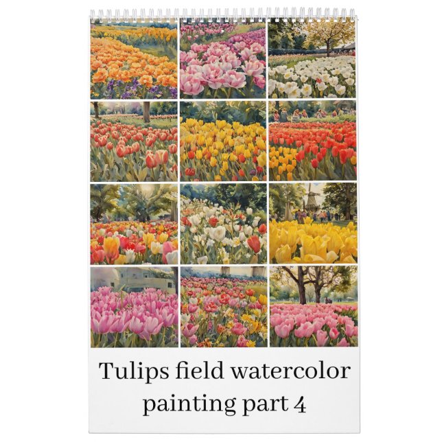 Tulips field watercolor painting 4 calendar (Cover)