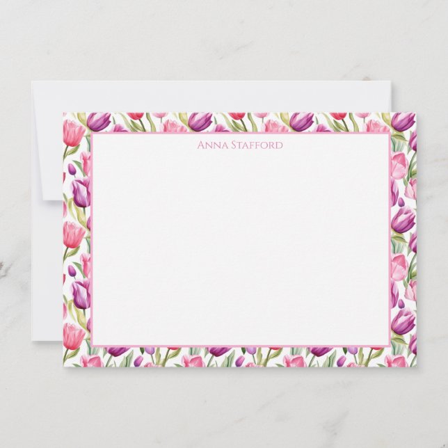 Tulips Flat Note Card (Front)