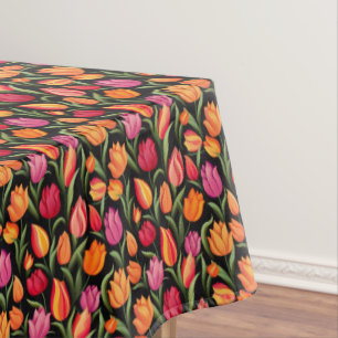 Tulips Floral Cotton Tablecloth