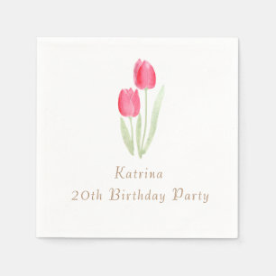 tulips flowers birthday  napkins